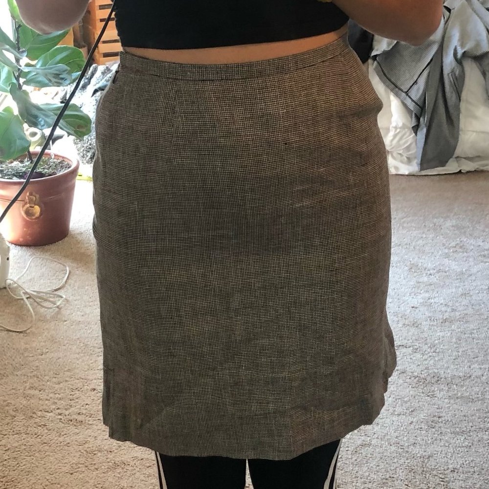 Talbots checkered mini skirt
